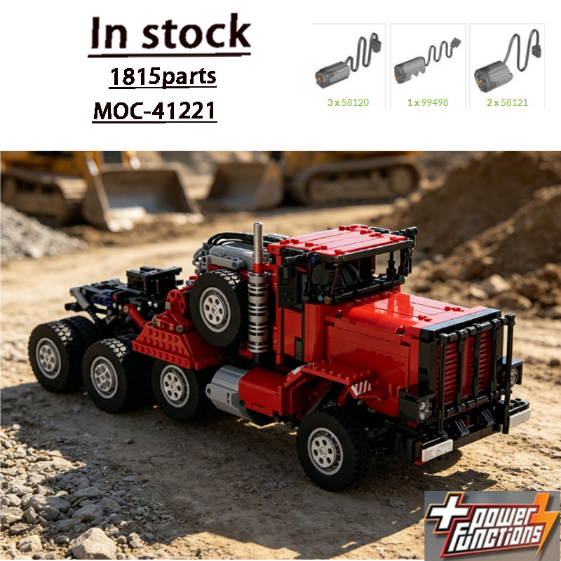Heavy Equipment Certification - MOC-41221M911レッドエディション重機輸送トラック組み立てブロックモデル1815パーツ子供用組み立てブロックおもちゃ