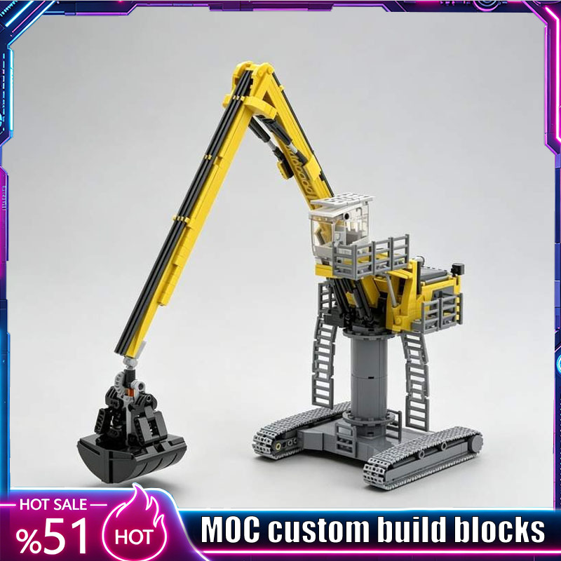 Heavy Equipment Certification - 870ピース大型建設機械掘削機MOC建設車両モデルカスタムパズルブロックDIYクリエイティブ組み立てテクニカルおもちゃギフト