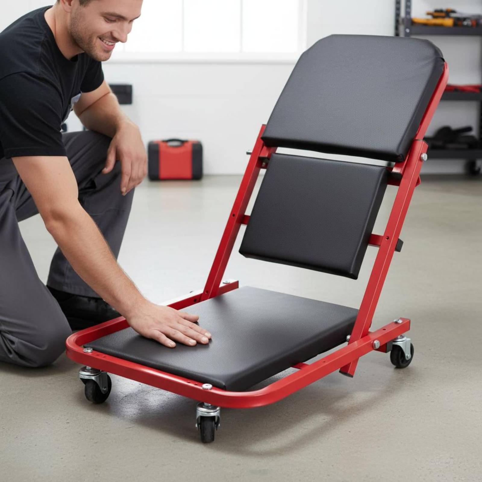 折りたたみ式クリーパーシート、折りたたみ式2-in-1メカニ - Heavy Equipment Mechanic のレビューと価格